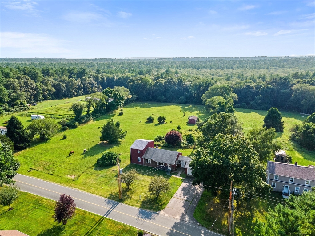 225 Cushman Road Rochester, MA 02770 - Photo 10 of 42 a view of a garden with lawn chairs and large trees