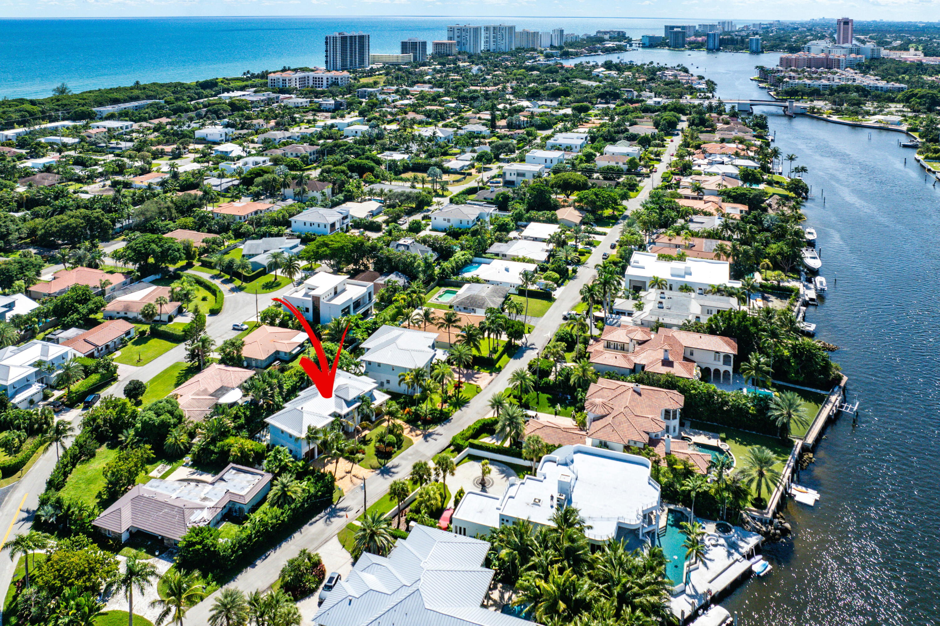 540 Northeast Spanish Trail Boca Raton, FL 33432 - Photo 43 of 47 an aerial view of residential houses with outdoor space and trees