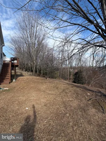 a view of a backyard of the house