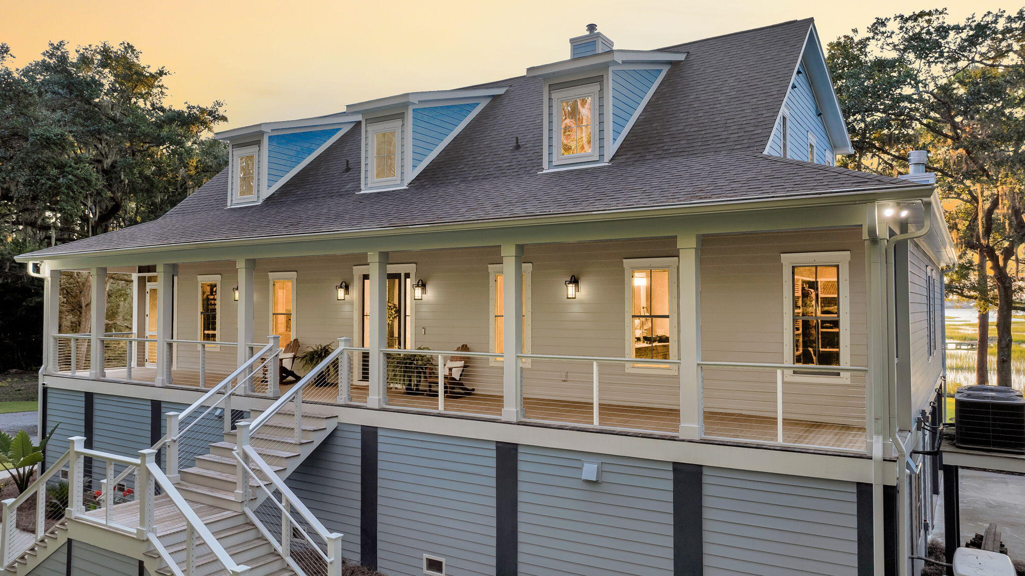 1358 Polly Point Road Wadmalaw Island, SC 29487 - Photo 2 of 78 CREM - 1358 Polly Point twilight aerials