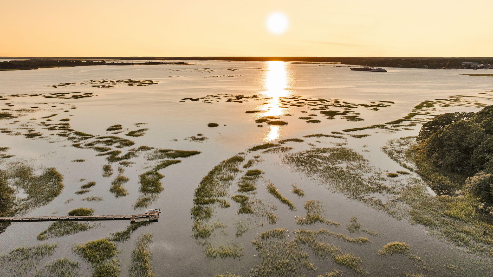1358 Polly Point Road Wadmalaw Island, SC 29487 - Photo 4 of 78 CREM - 1358 Polly Point twilight aerials
