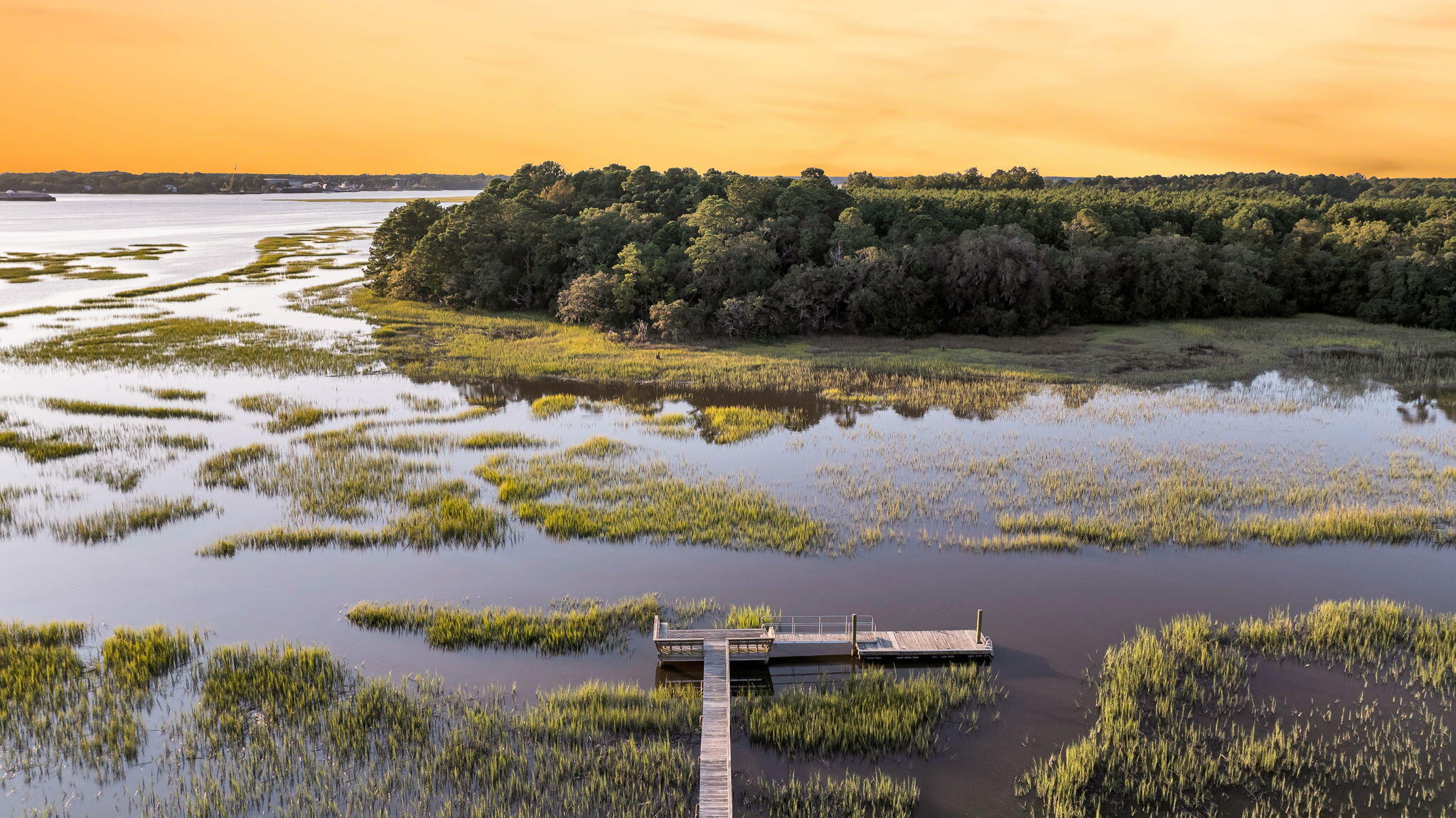 1358 Polly Point Road Wadmalaw Island, SC 29487 - Photo 66 of 78 CREM - 1358 Polly Point twilight aerials