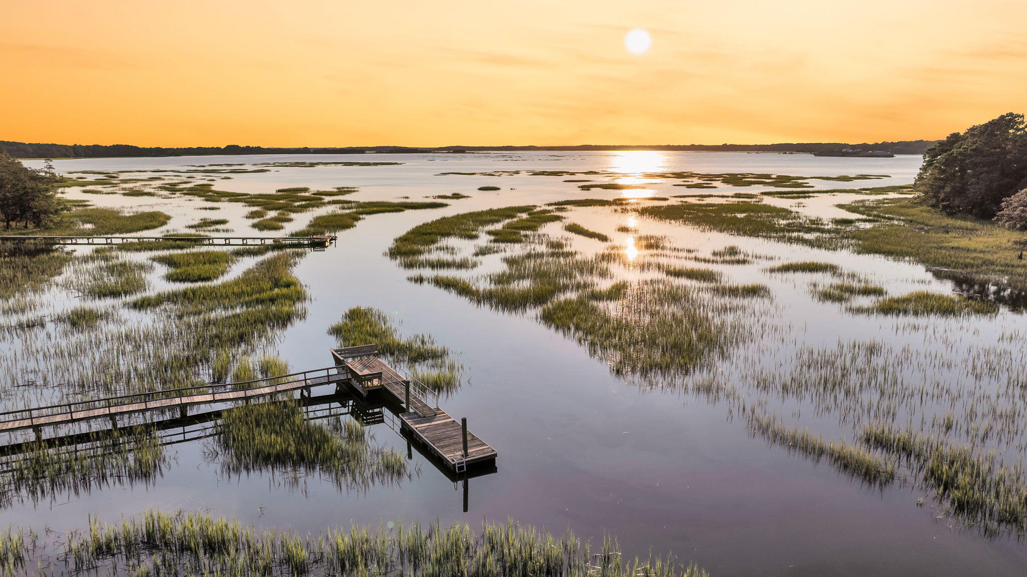 1358 Polly Point Road Wadmalaw Island, SC 29487 - Photo 67 of 78 CREM - 1358 Polly Point twilight aerials