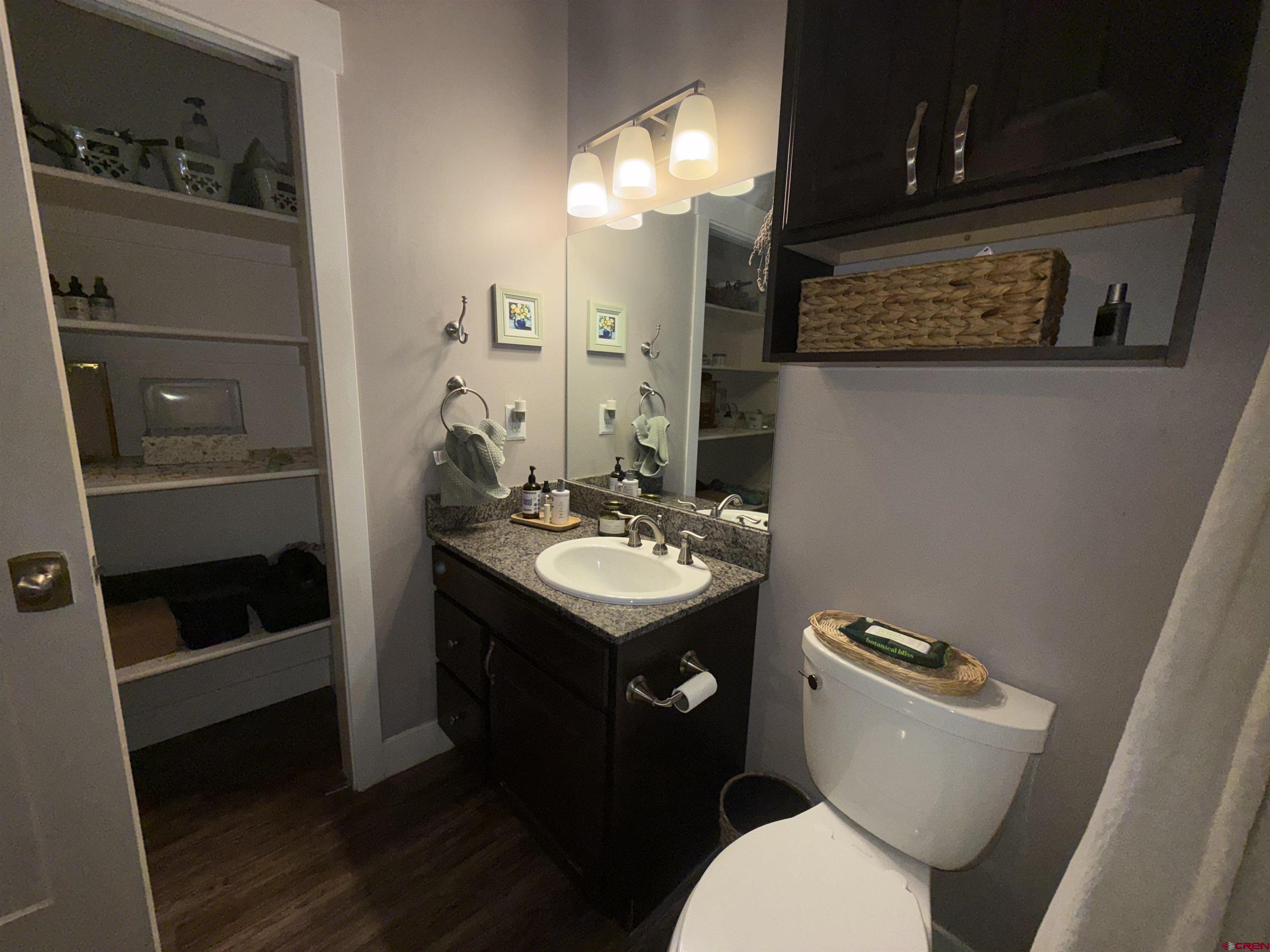 210 West 3rd Street, Unit 4 Cortez, CO 81321 - Photo 23 of 35 a bathroom with a sink a toilet a mirror and vanity