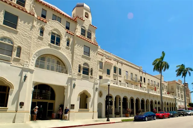 a view of a building with street
