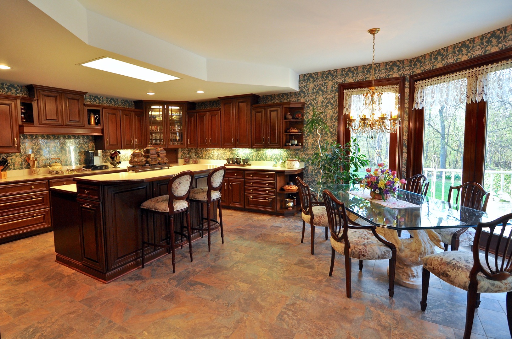 16161 Whipple Road Sycamore, IL 60178 - Photo 11 of 45 a room with lots of wooden furniture a large window and dining table