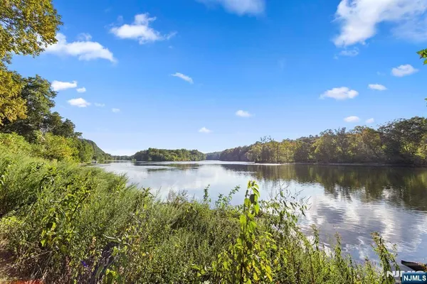 a view of a lake in middle of forest