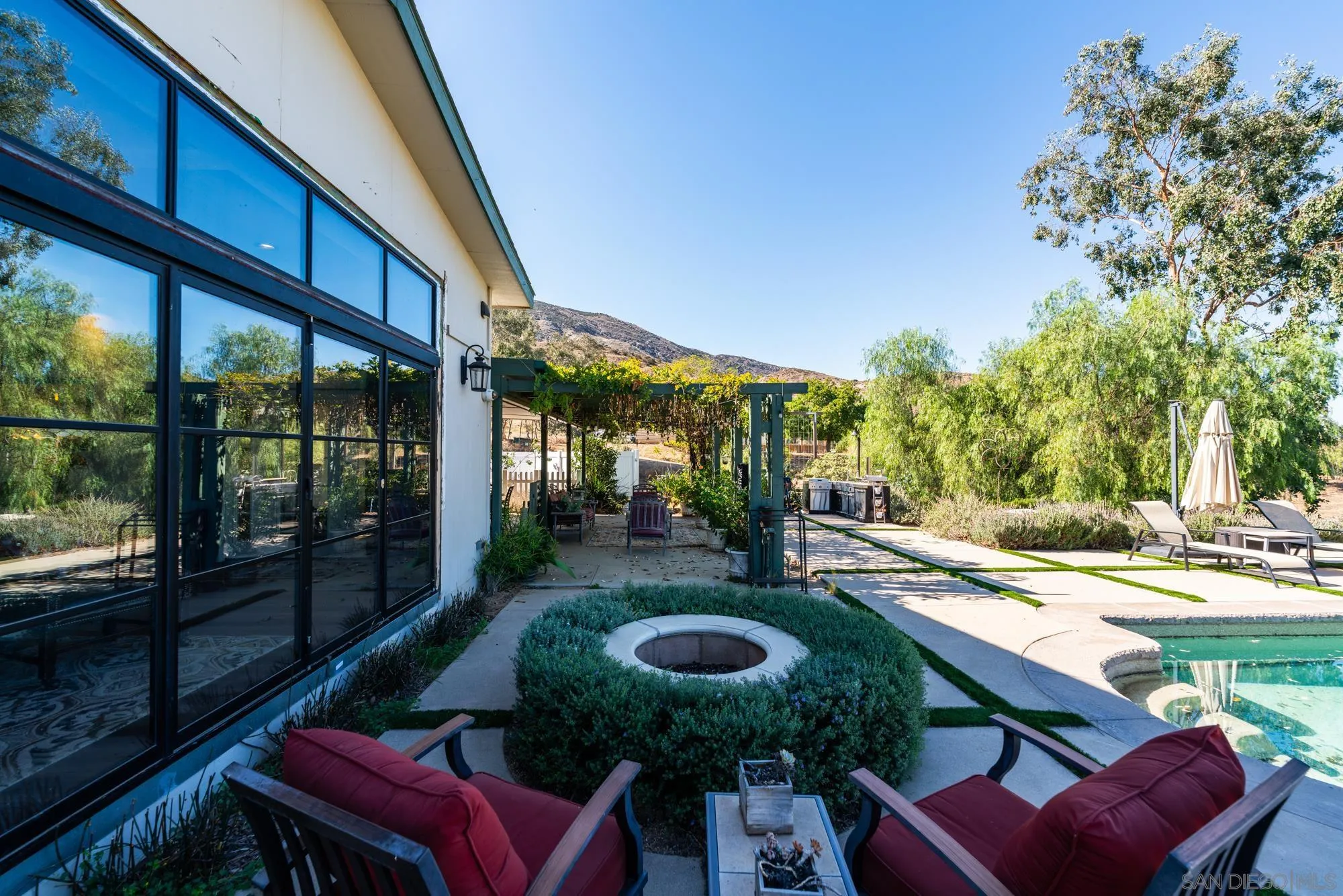 8411 Reche Canyon Road Colton, CA 92324 - Photo 4 of 30 a view of a chairs and table in patio with a fire pit