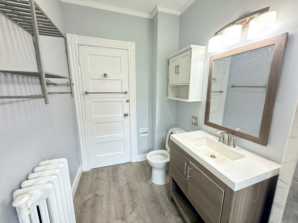 18 Harold Park, Unit 3 Boston, MA 02119 - Photo 22 of 41 a bathroom with a sink mirror vanity and toilet
