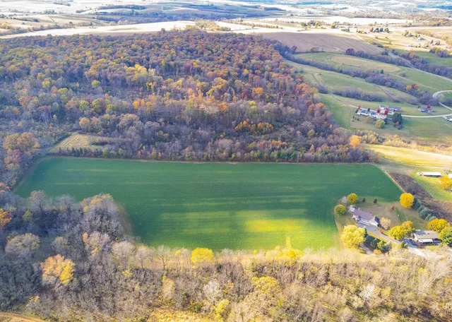 a view of a lake with a big yard