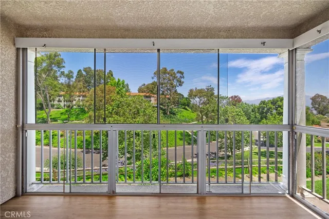 a view of a balcony with lake view