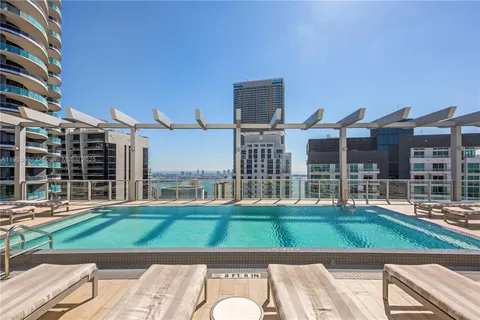 a view of a city from a patio