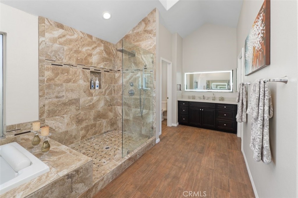 6 Beaconsfield Rancho Santa Margarita, CA 92679 - Photo 27 of 51 Large walk-in shower in primary bathroom