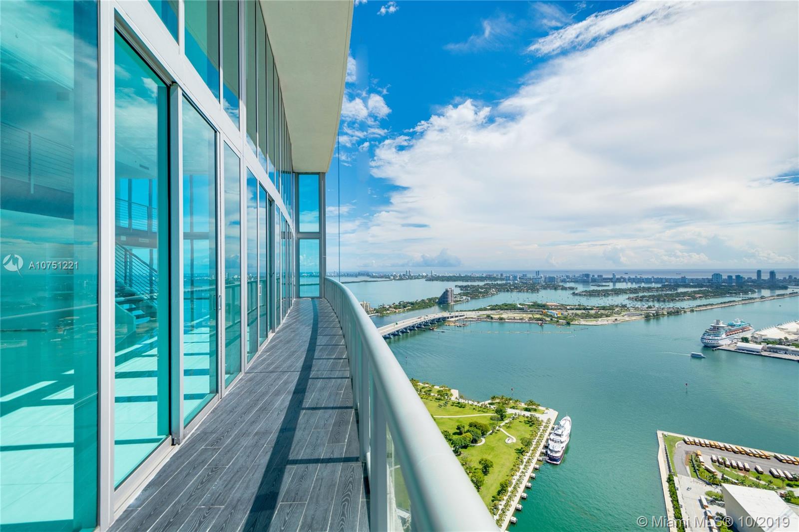 a view of a balcony with lake