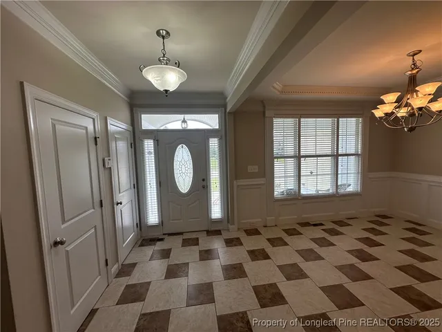 a hallway with a black white checkered floor