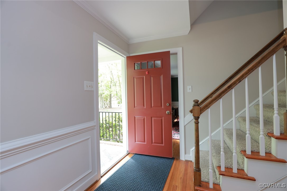 12830 Foxstone Road Midlothian, VA 23113 - Photo 3 of 42 a view of entryway with wooden floor and stairs