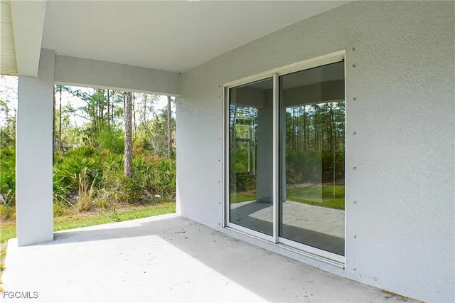 a view of a garden from a windows
