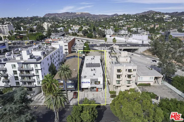 a view of a city with tall buildings
