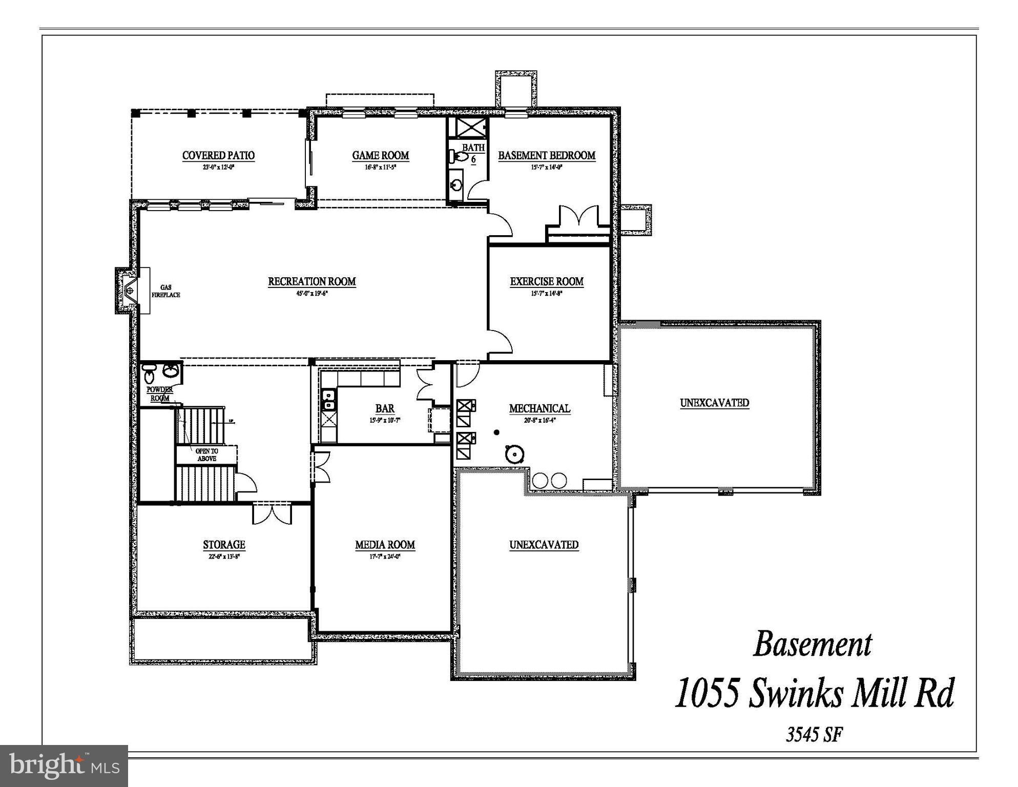 1055 Swinks Mill Road McLean, VA 22102 - Photo 47 of 47 Lower Level Walkout Floorplan