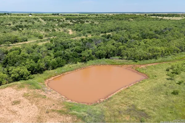a view of a lake with a yard