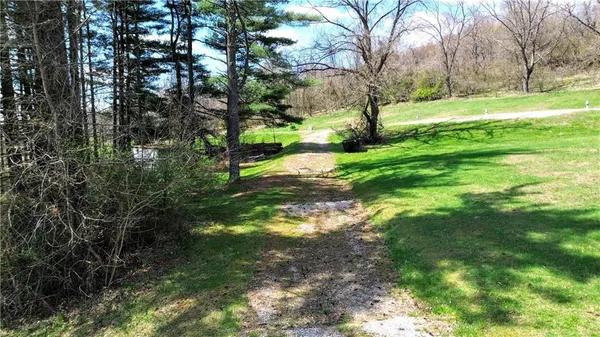a backyard of a house with lots of green space