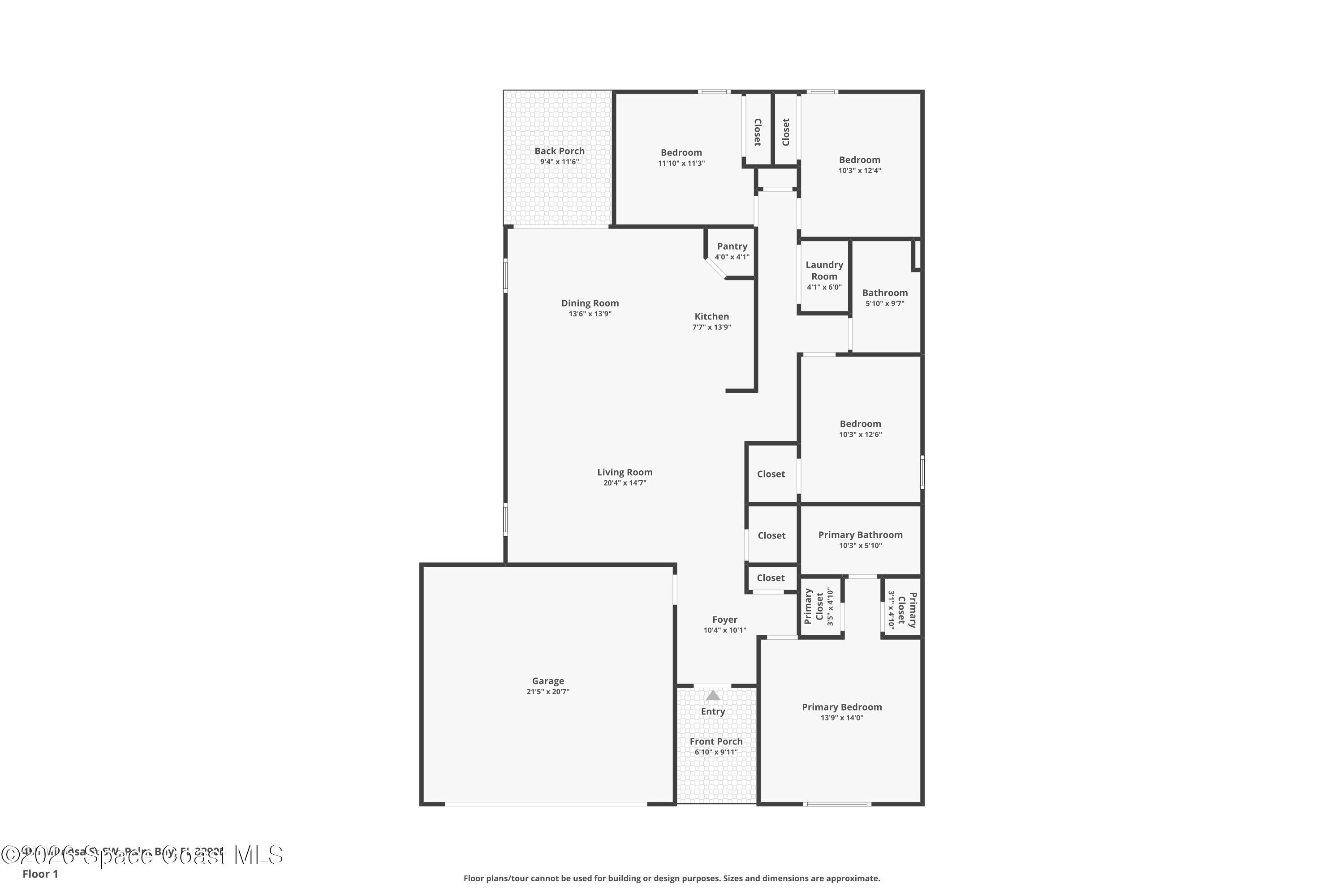 455 Mimosa Street Southwest Palm Bay, FL 32908 - Photo 43 of 43 a picture of a floor plan