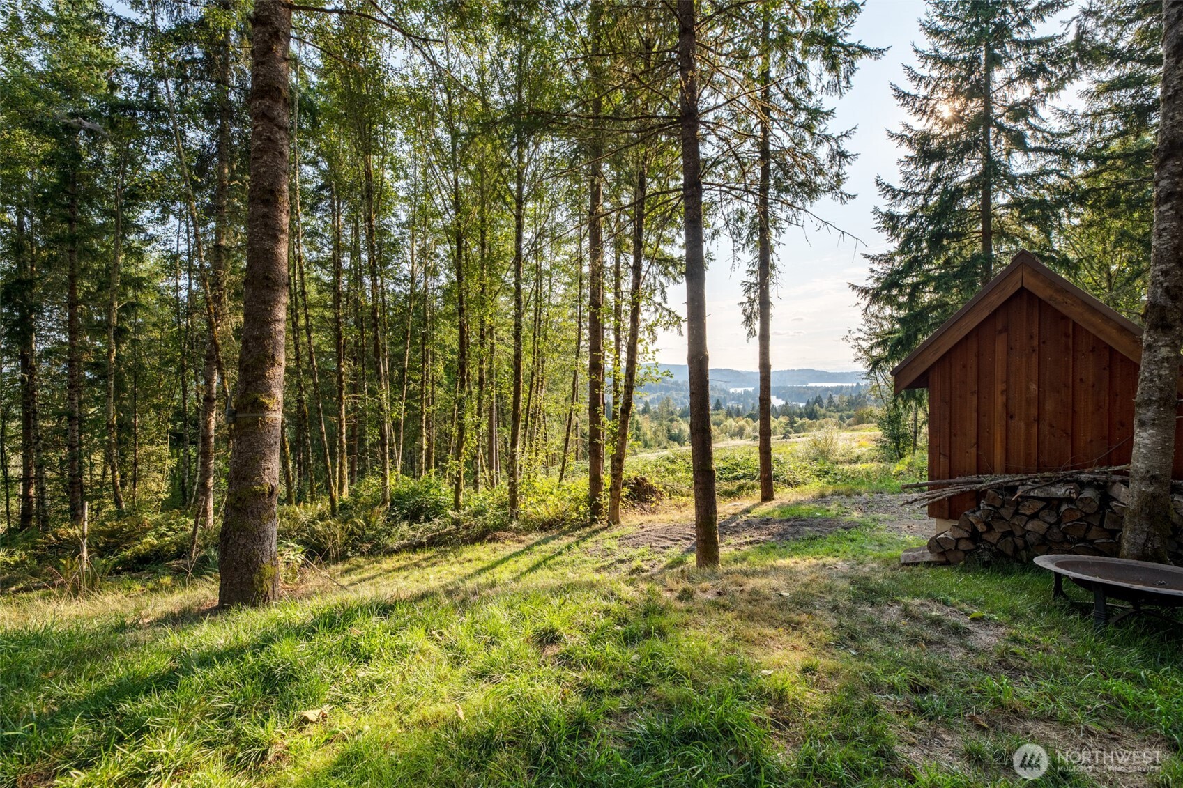 189 Kjesbu Road Silver Creek, WA 98585 - Photo 8 of 17 a view of backyard with a barn and large trees