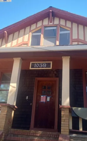 a front view of building with a entrance