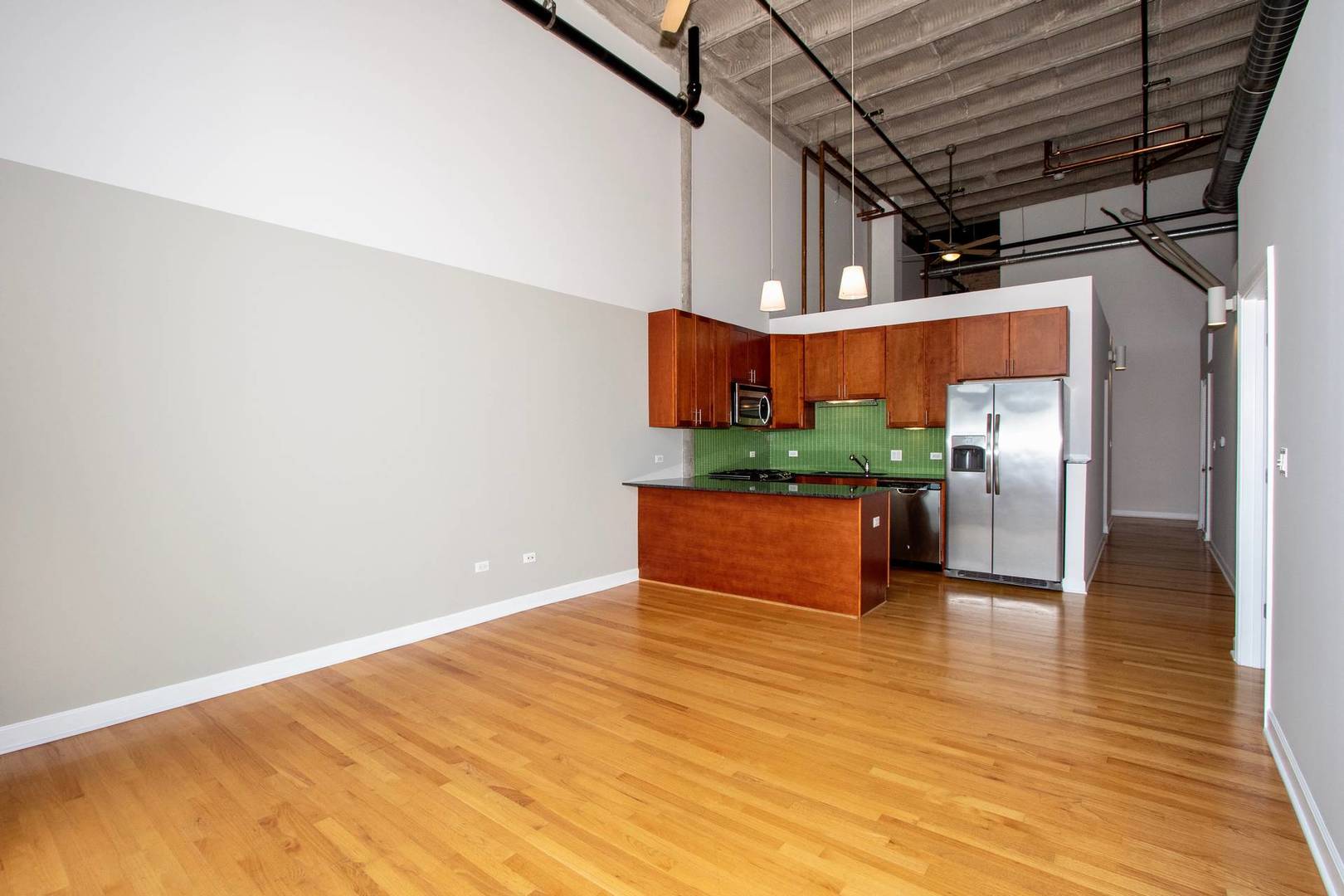 2545 South Dearborn Street, Unit 608 Chicago, IL 60616 - Photo 11 of 28 a room with stainless steel appliances wooden floor and a refrigerator