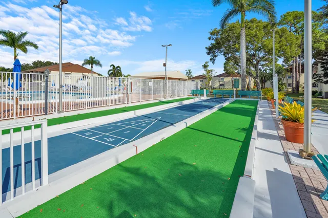a view of a park with iron stairs
