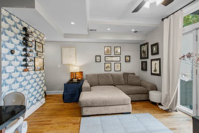 a living room with furniture and a couch