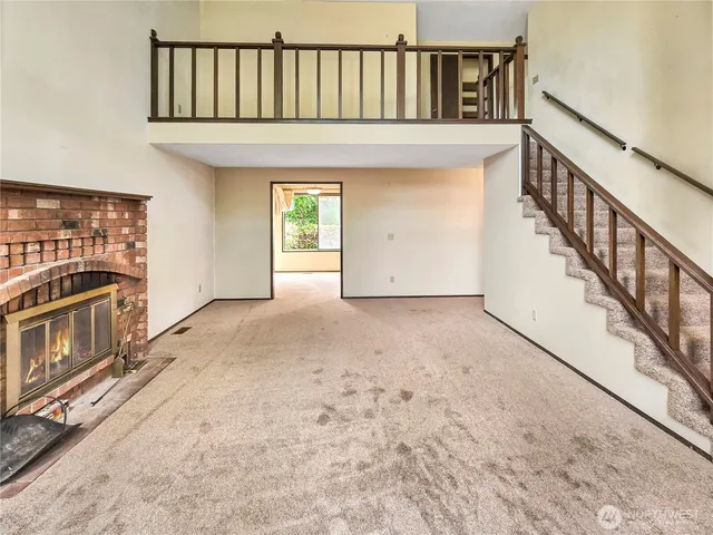 a view of a hallway with entryway