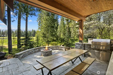 a view of an outdoor space with seating