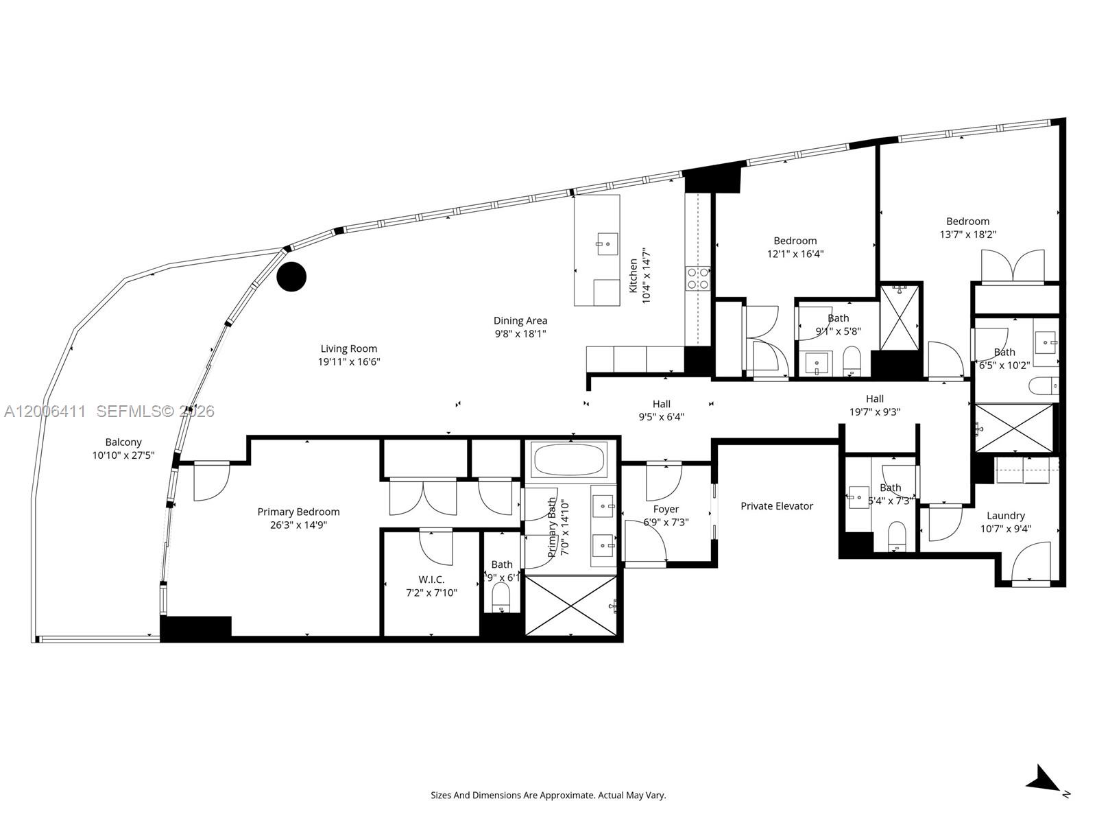 175 Southeast 25th Road, Unit 1202 Miami, FL 33129 - Photo 67 of 74 a picture of a floor plan