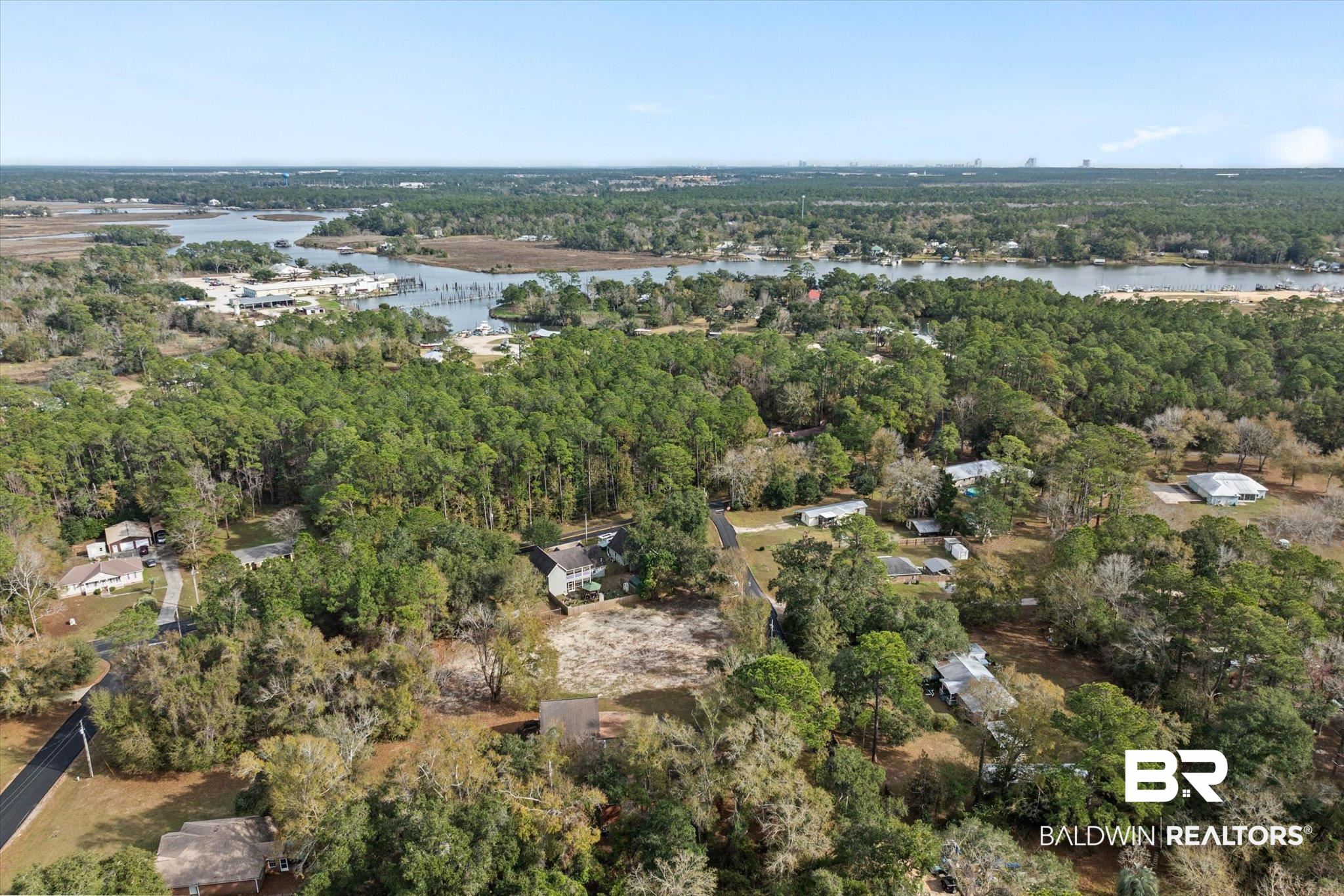 17065 Britt Lane Bon Secour, AL 36511 - Photo 11 of 15 Aerial overview of property's location featuring a nearby body of water