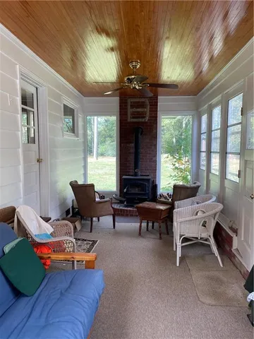 a view of a storage area with racks