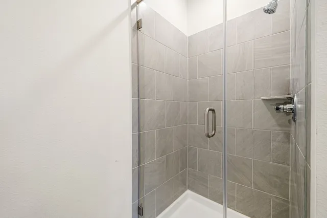 a bathroom with a shower