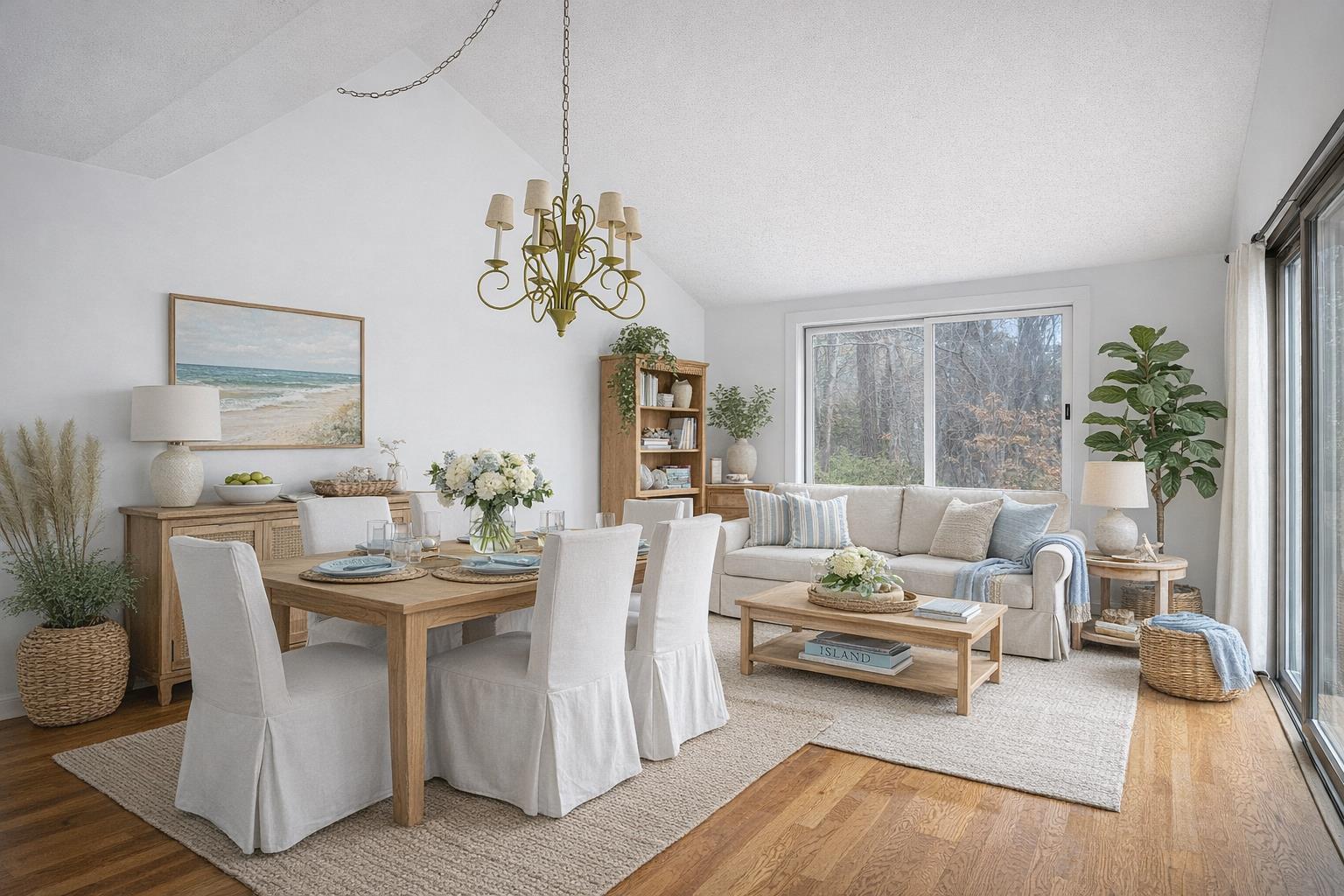 4 Quail Run Road, Unit 1 Oak Bluffs, MA 02557 - Photo 9 of 23 Living / Dining Area - Virtual Staging