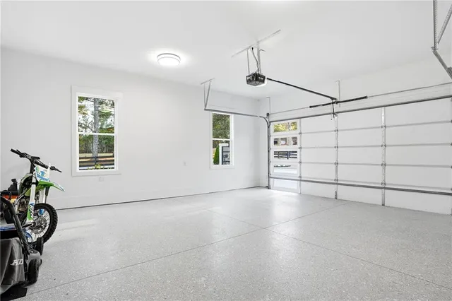 a view of a garage with window