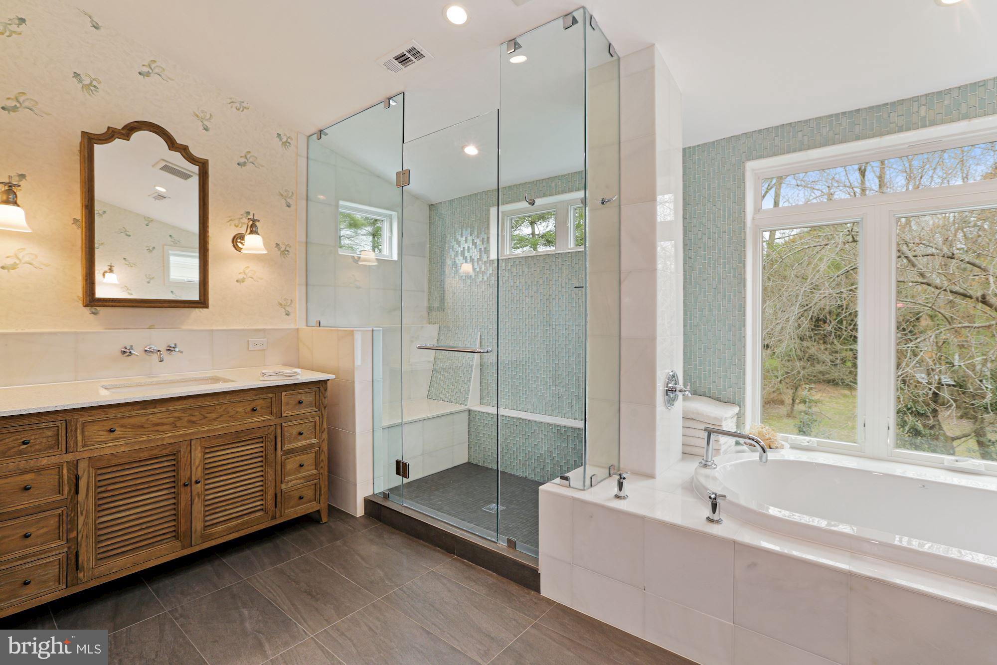 7722 Greentree Road Bethesda, MD 20817 - Photo 6 of 66 soaking tub w/ two vanities,picture window rear