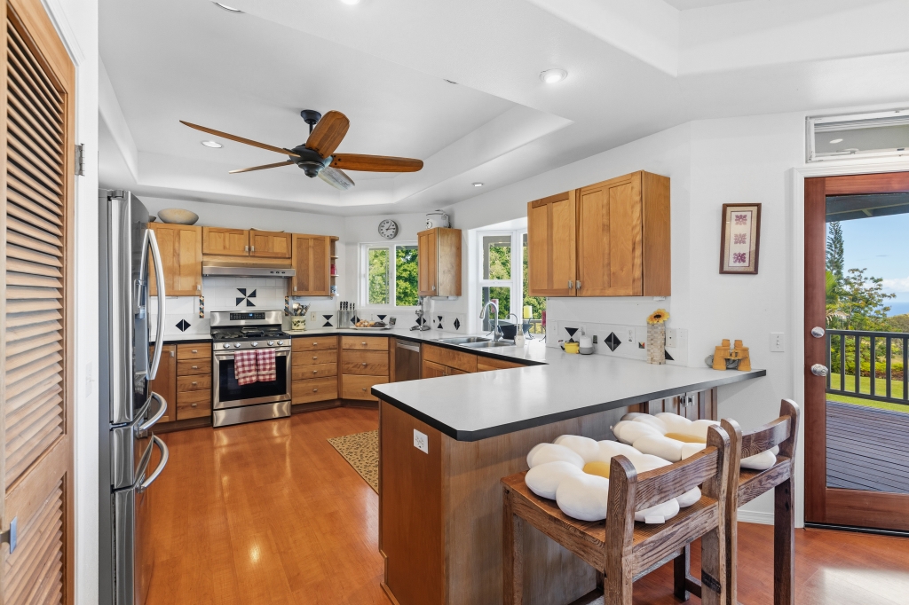 29-655 Chin Chuck Road Hakalau, HI 96781 - Photo 5 of 30 a large kitchen with kitchen island a large counter space appliances and furniture