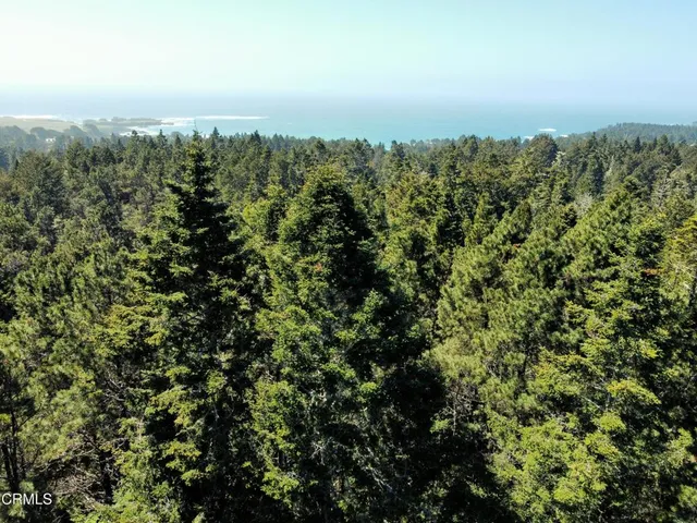 an aerial view of a city with lots of residential buildings and mountain view in back
