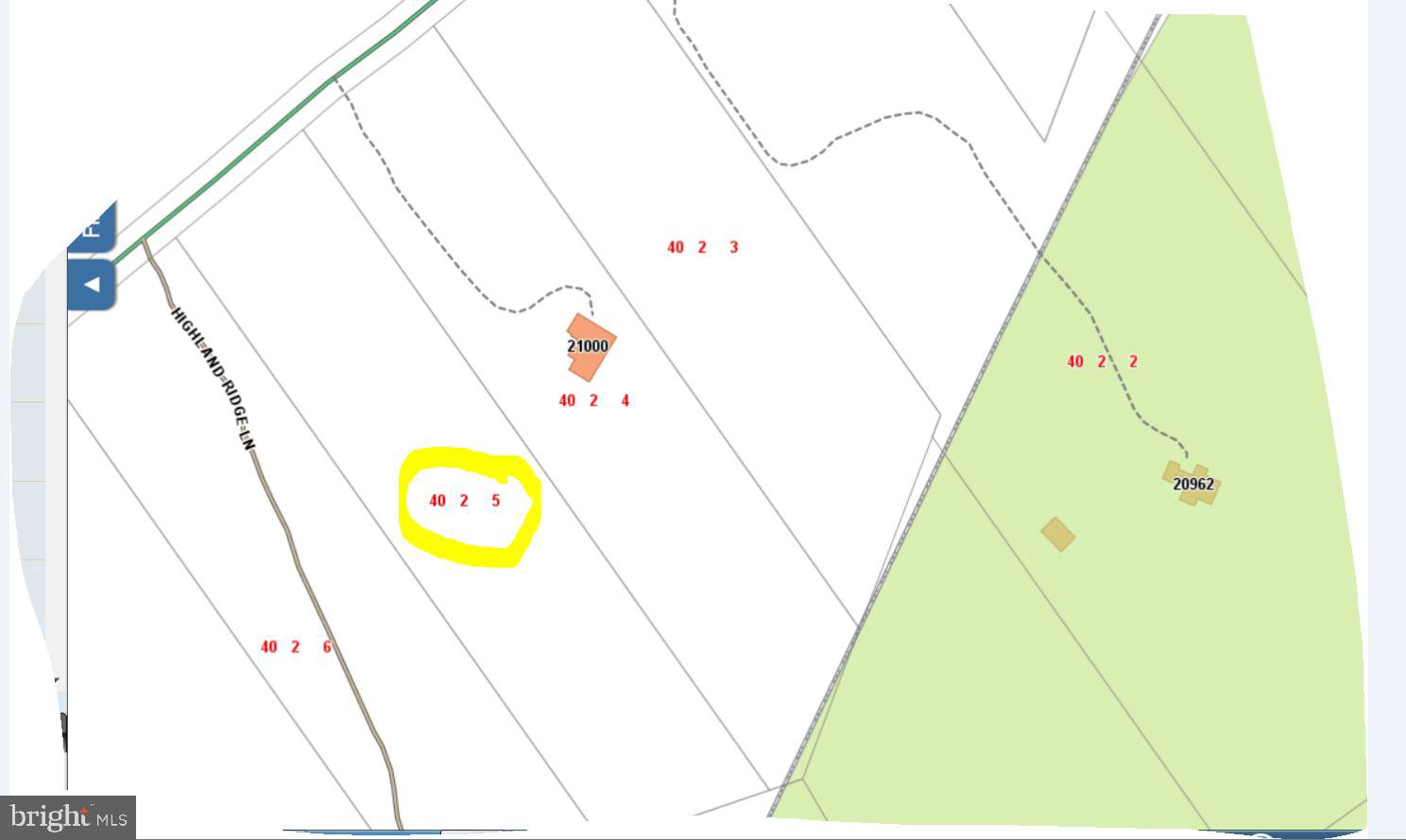 0 Blue Ridge Mountain Road, Unit 21000 Paris, VA 20130 - Photo 7 of 16 LOT I.D. IS CIRCLED IN YELLOW