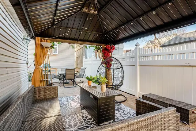 a view of outdoor space with seating space