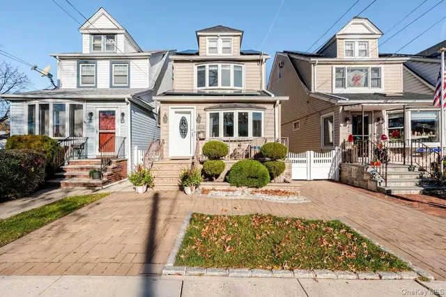 a front view of a residential houses