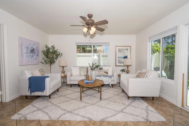 a living room with furniture