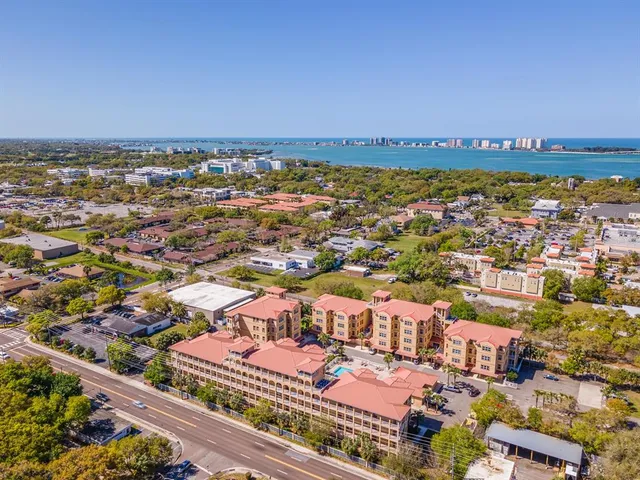 an aerial view of a city