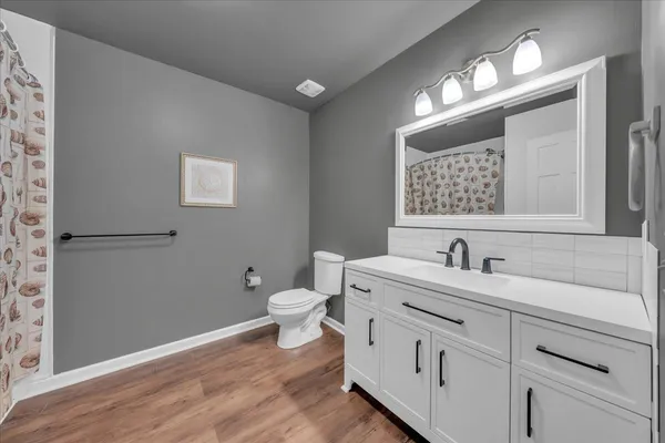 a bathroom with a sink and a toilet