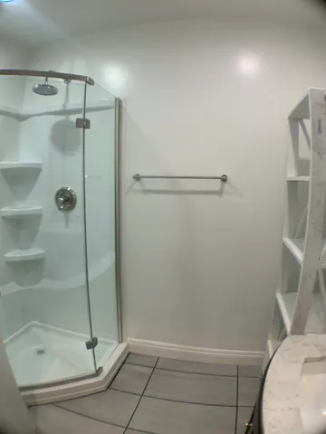 a bathroom with a shower