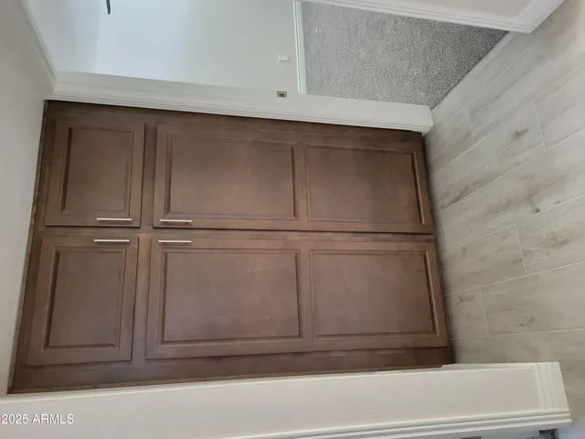 a view of wooden door